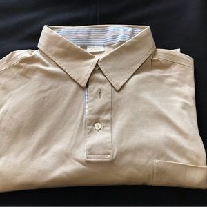 Brioni Mens XXXL Polo Cream Short Sleeve Shirt